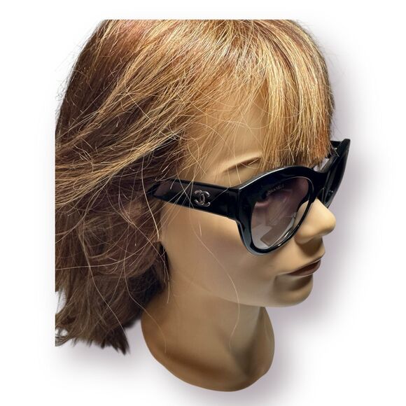 CHANEL 5371 Butterfly Sunglasses Black Gradient Smokey Lenses w/ Case - Picture 12 of 12